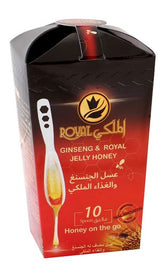 ملعقة عسل الجنسنغ وعسل غذاء ملكات النحل 10 × 7 جم